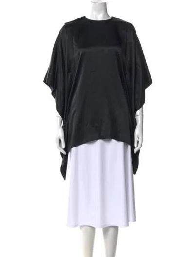 Pre-owned Givenchy Silk Crew Neck Top In Black