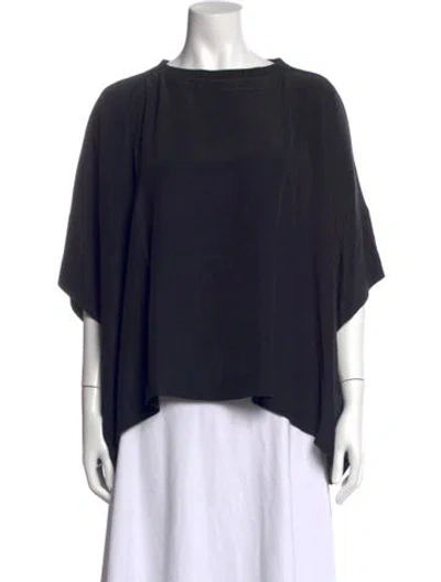 Pre-owned Givenchy Silk Crew Neck Top In Black