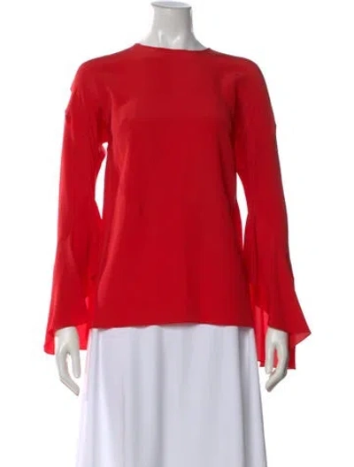Pre-owned Givenchy Silk Crew Neck Top In Orange