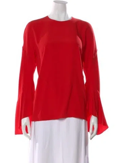 Pre-owned Givenchy Silk Crew Neck Top In Red