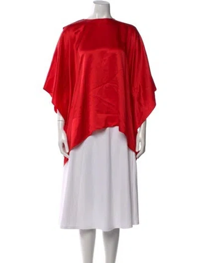 Pre-owned Givenchy Silk Crew Neck Top In Red