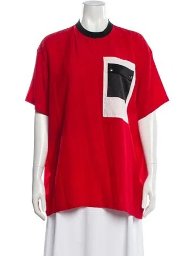 Pre-owned Givenchy Silk Crew Neck T-shirt In Red