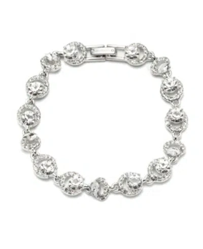 Givenchy Rose Gold And Silk Crystal Flex Bracelet In Silver