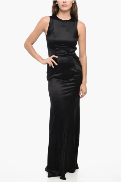 Givenchy Silk Dress With Mesh Back In Black