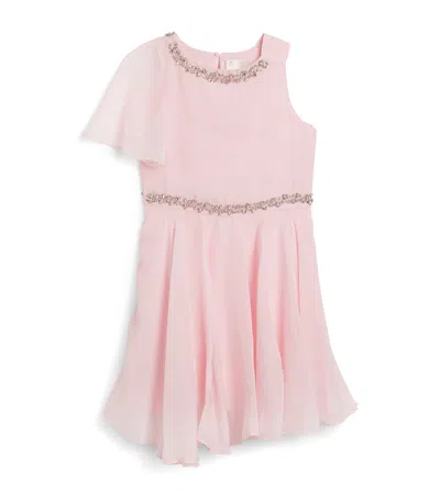 Givenchy Kids' Silk Embellished Dress In Pink
