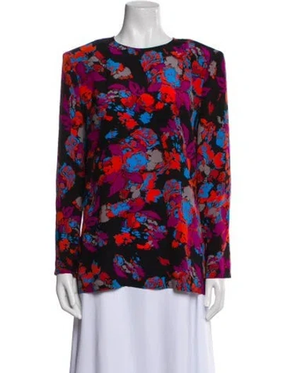 Pre-owned Givenchy Silk Floral Print Blouse In Multi