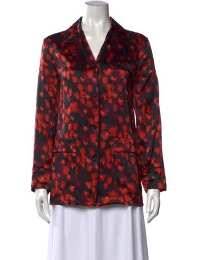 Pre-owned Givenchy Silk Floral Print Button-up Top W/ Tags In Multi