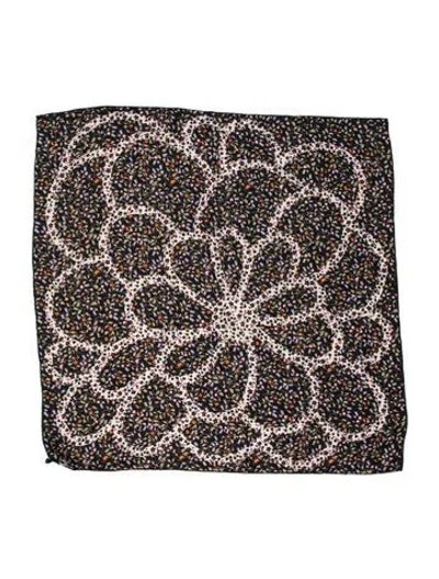 Pre-owned Givenchy Silk Floral Print Scarf In Black