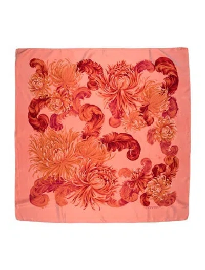 Pre-owned Givenchy Silk Floral Print Scarf In Pink