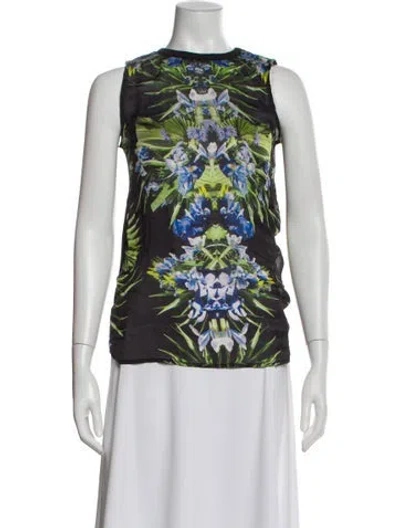 Pre-owned Givenchy Silk Floral Print Top In Multi
