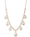 Givenchy Silk Glass Stone Gold-tone Shaky Frontal Necklace In Brown
