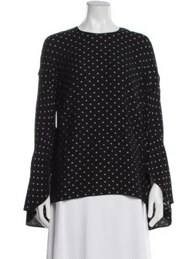 Pre-owned Givenchy Silk Graphic Print Blouse In Black
