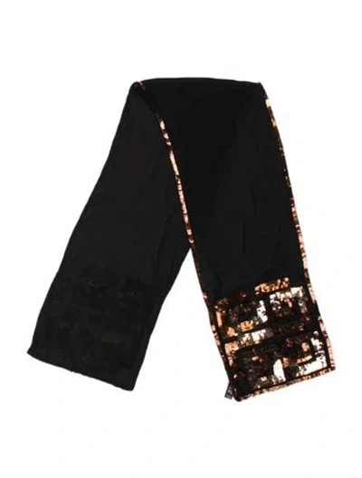 Pre-owned Givenchy Silk Graphic Print Scarf In Black