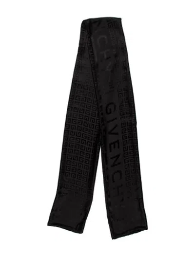 Pre-owned Givenchy Silk Graphic Print Scarf In Black