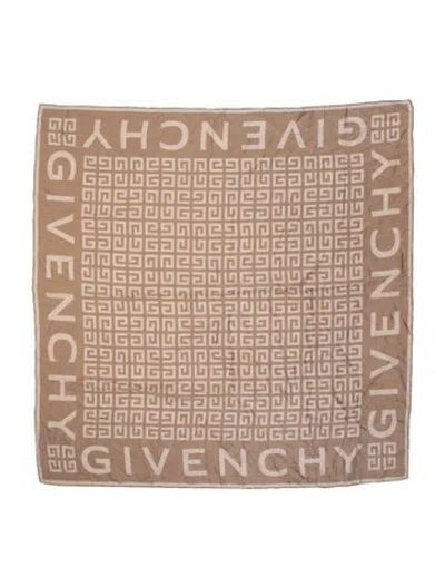 Pre-owned Givenchy Silk Graphic Print Scarf In Neutrals