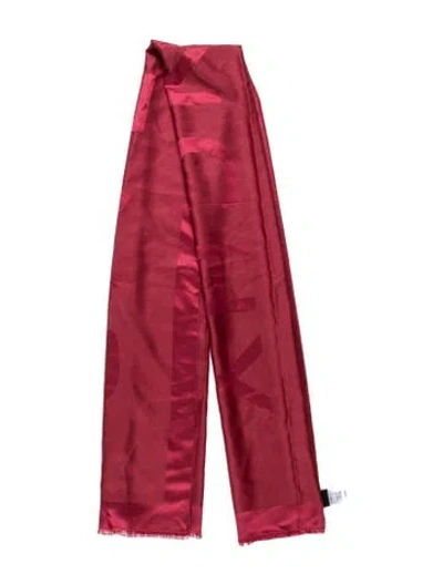 Pre-owned Givenchy Silk Graphic Print Scarf In Red