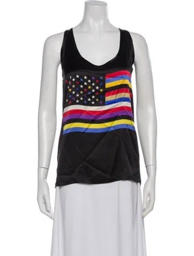 Pre-owned Givenchy Silk Graphic Print Top In Multi