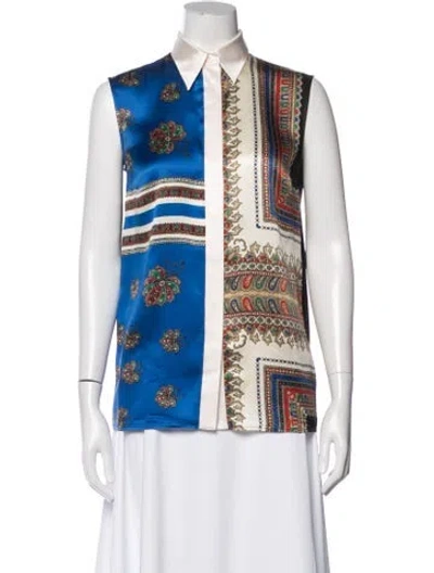 Pre-owned Givenchy Silk Graphic Print Top In Multi