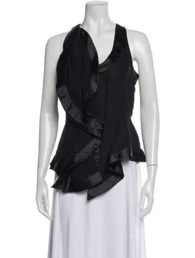 Pre-owned Givenchy Silk Halterneck Top In Black