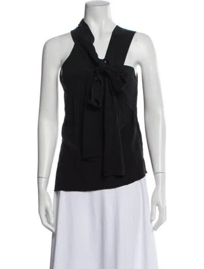 Pre-owned Givenchy Silk Halterneck Top In Blue