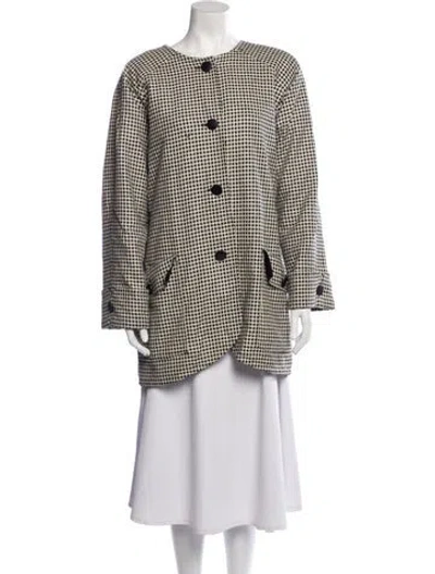 Pre-owned Givenchy Silk Houndstooth Print Evening Jacket In Neutral