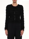Givenchy Ruffled Silk Jacket In Black