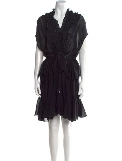 Pre-owned Givenchy Silk Knee-length Dress In Black