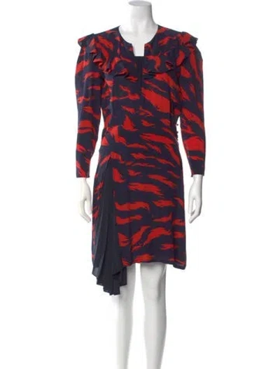 Pre-owned Givenchy Silk Knee-length Dress In Blue