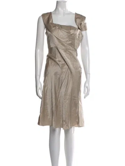 Pre-owned Givenchy Silk Knee-length Dress In Neutral