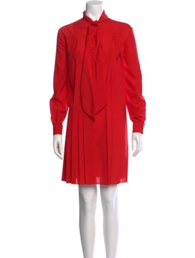 Pre-owned Givenchy Silk Knee-length Dress In Red