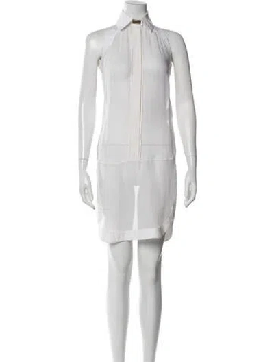 Pre-owned Givenchy Silk Knee-length Dress In White