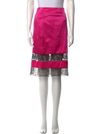 Pre-owned Givenchy Silk Knee-length Skirt In Pink