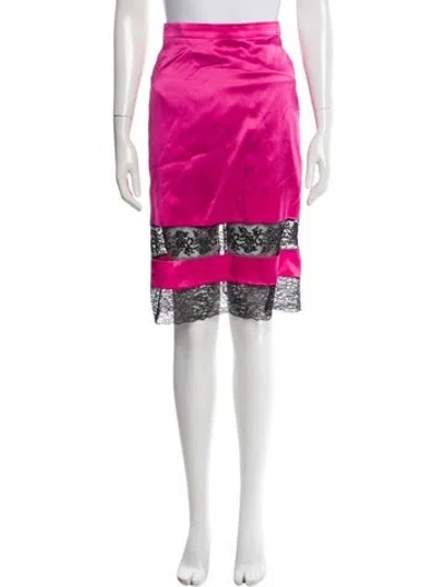 Pre-owned Givenchy Silk Knee-length Skirt In Pink