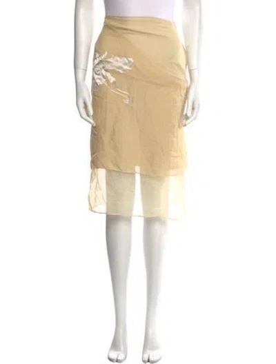 Pre-owned Givenchy Silk Knee-length Skirt W/ Tags In Neutral