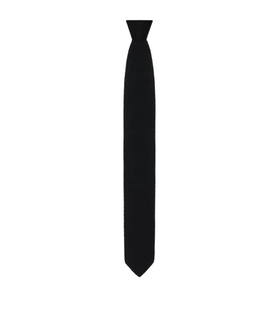 Givenchy Silk Knitted Tie In Black