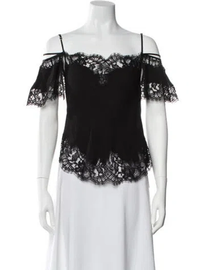 Pre-owned Givenchy Silk Lace Pattern Top In Black