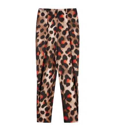 Givenchy Pinch Pants In Silk With Leopard Print In Multi