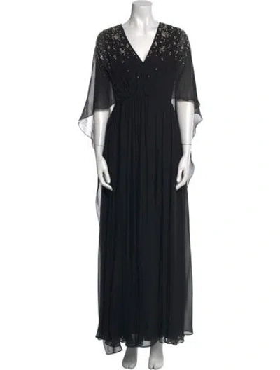 Pre-owned Givenchy Silk Long Dress In Black