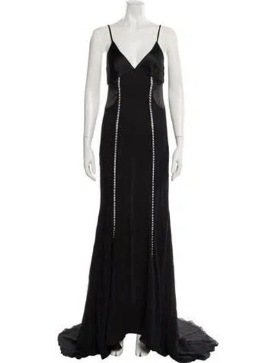 Pre-owned Givenchy Silk Long Dress In Black