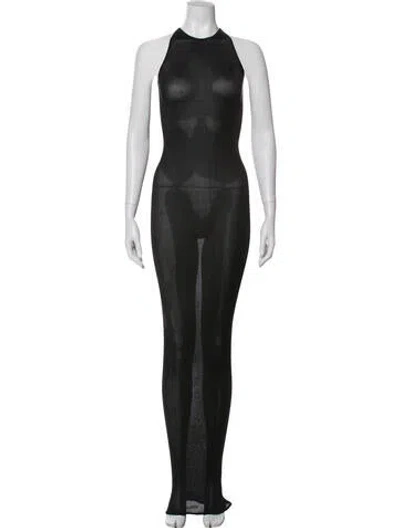 Pre-owned Givenchy Silk Long Dress In Black