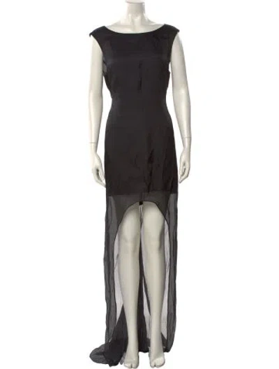 Pre-owned Givenchy Silk Long Dress In Black
