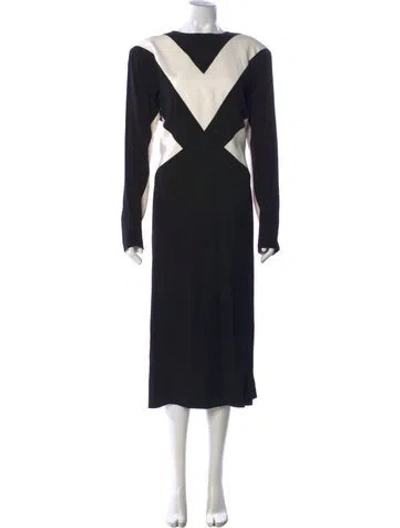 Pre-owned Givenchy Silk Long Dress In Black