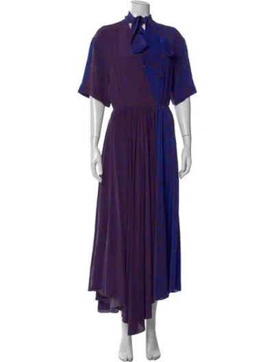 Pre-owned Givenchy Silk Long Dress In Blue