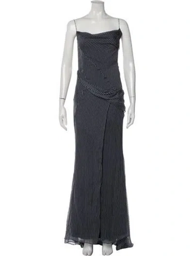 Pre-owned Givenchy Silk Long Dress In Blue