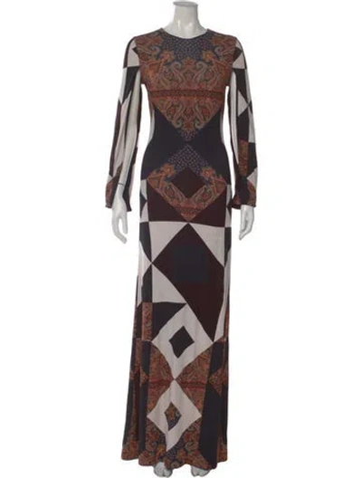 Pre-owned Givenchy Silk Long Dress In Multi