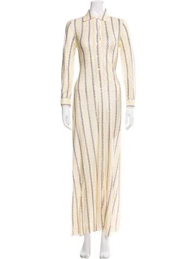 Pre-owned Givenchy Silk Long Dress In Neutral