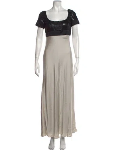 Pre-owned Givenchy Silk Long Dress In Neutrals