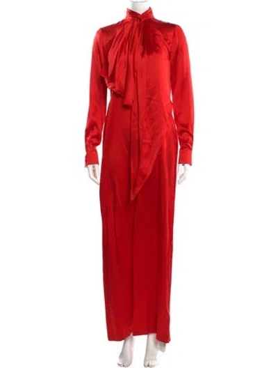 Pre-owned Givenchy Silk Long Dress In Red