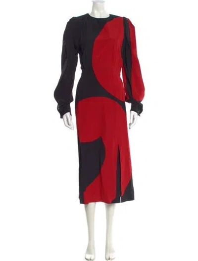 Pre-owned Givenchy Silk Long Dress In Red