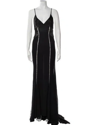 Pre-owned Givenchy Silk Long Dress W/ Tags In Black